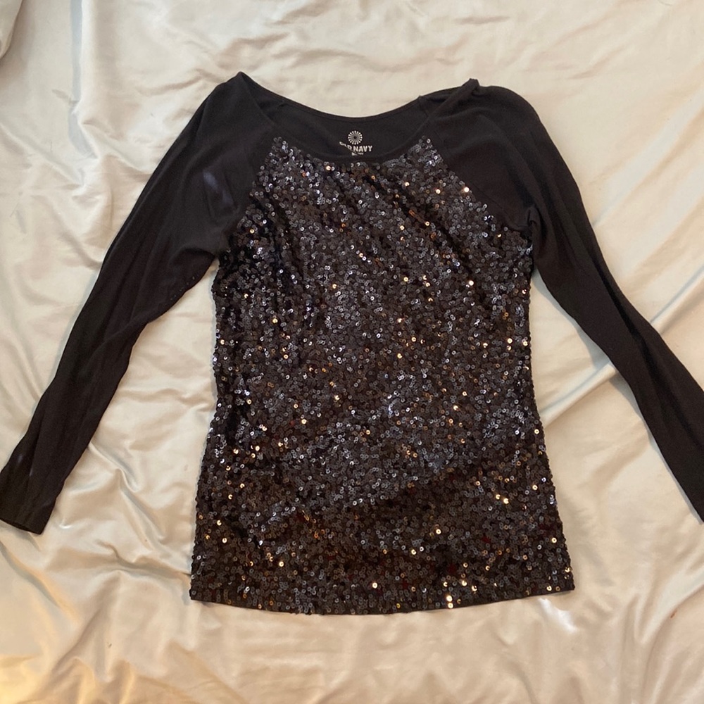 Black sequins long sleeve.